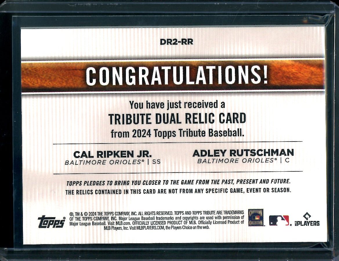 2024 Topps Tribute Cal Ripken Jr./Adley Rutschman Dual Patch /199 Orioles - Trading Card Market