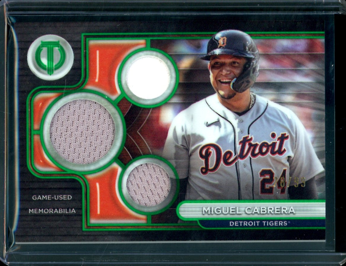 2024 Topps Tribute Miguel Cabrera Triple Patch Green /99 Tigers