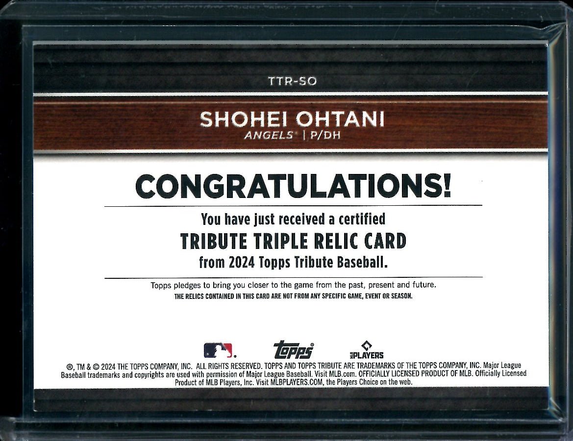 2024 Topps Tribute Shohei Ohtani Triple Patch Blue /150 Angels - Trading Card Market