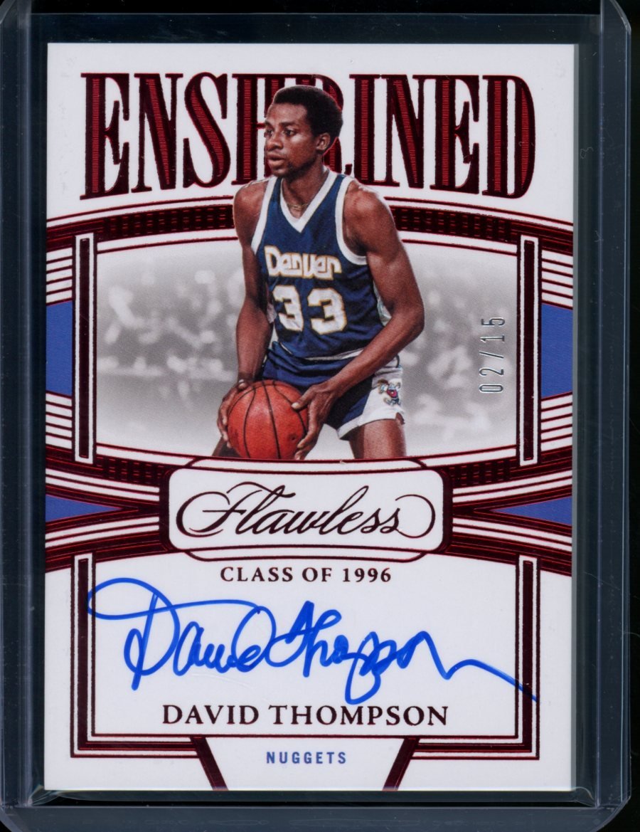 2022/23 Panini Flawless David Thompson Enshrined Auto Red /15 Nuggets - Trading Card Market