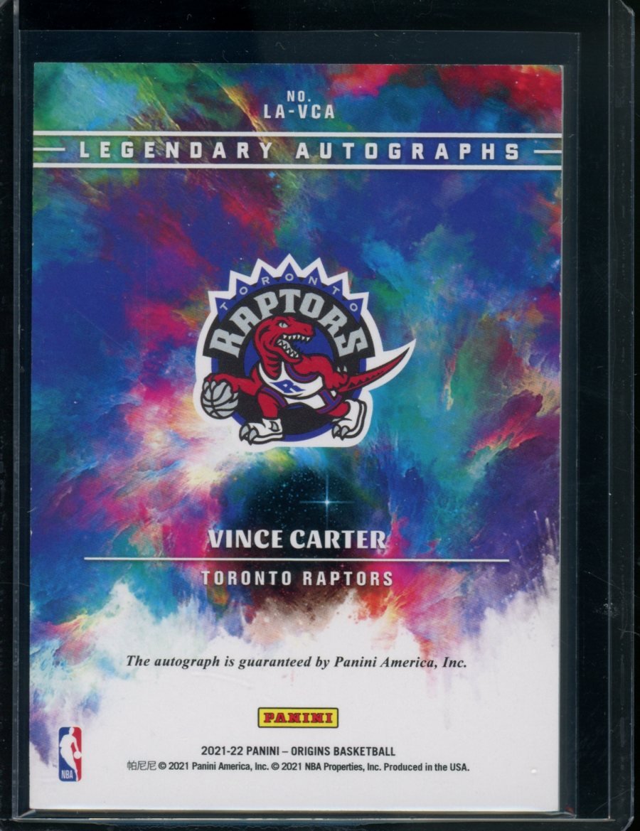 2023/24 Panini Origins Vince Carter Legendary Autographs Auto /25 Raptors - Trading Card Market