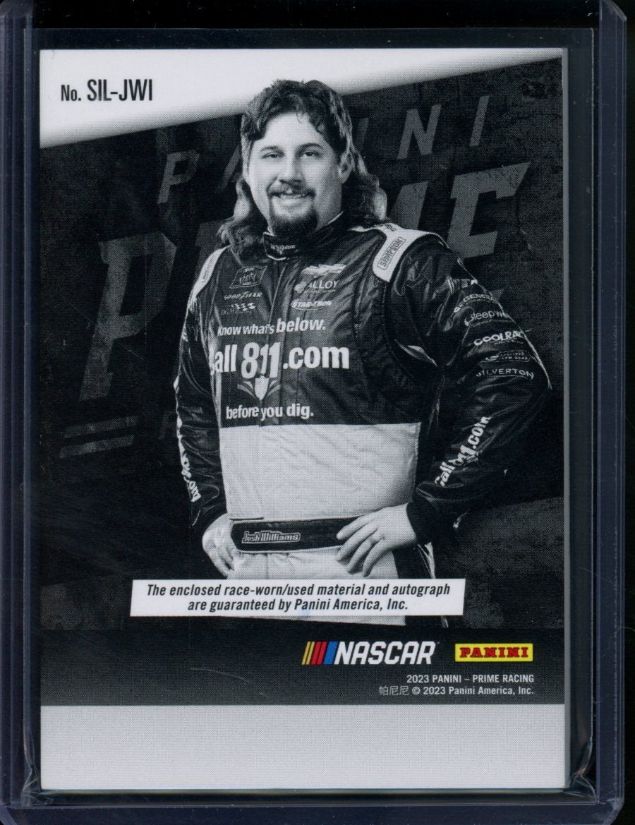 2023 Panini Prime Josh Williams Midnight Silhouette Patch Auto /99 NASCAR