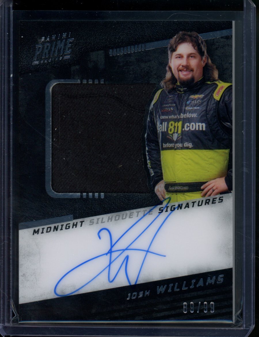 2023 Panini Prime Josh Williams Midnight Silhouette Patch Auto /99 NASCAR
