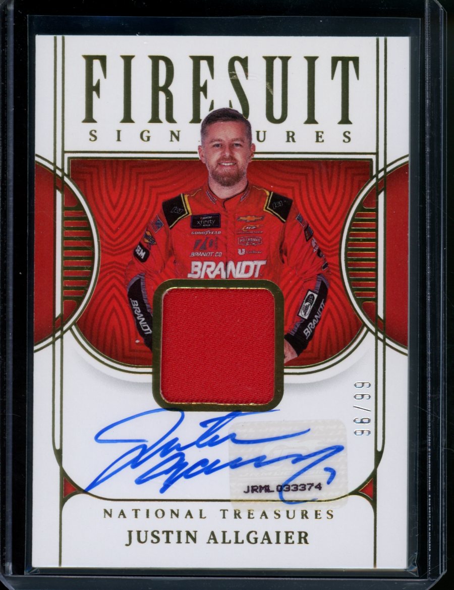 42/95 Justin Allgaier Auto Redline Signature shipping NASCAR Card