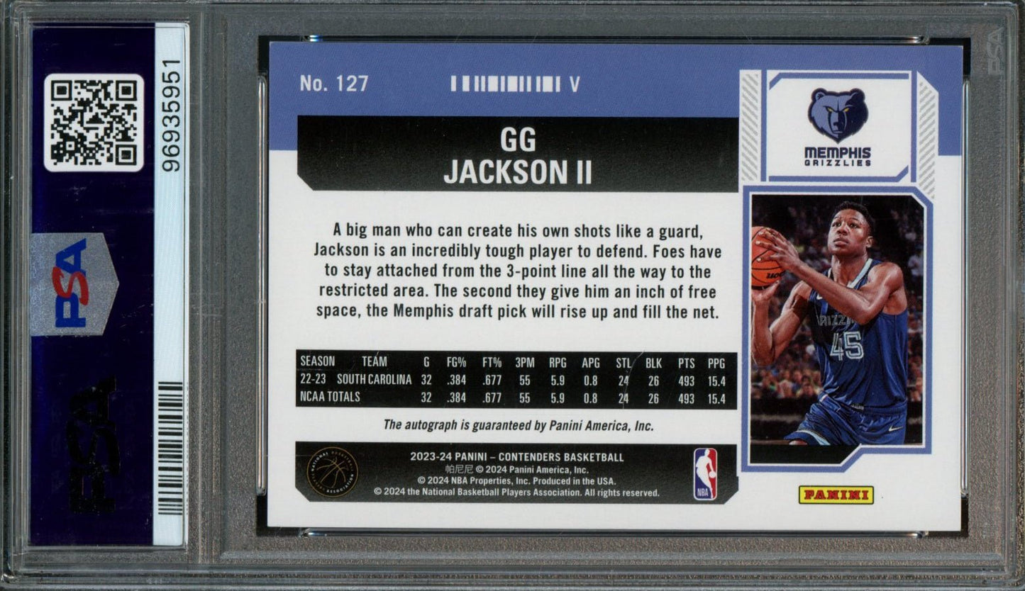 2023 Panini Contenders GG Jackson II Rookie Ticket Auto Cracked Ice /25 PSA 9 Grizzlies - Trading Card Market