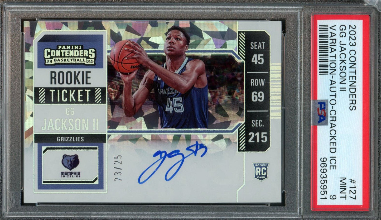 2023 Panini Contenders GG Jackson II Rookie Ticket Auto Cracked Ice /25 PSA 9 Grizzlies - Trading Card Market