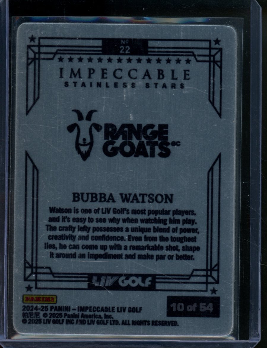 2024 Panini Impeccable Bubba Watson Stainless Stars /54 Rangegoats - Trading Card Market