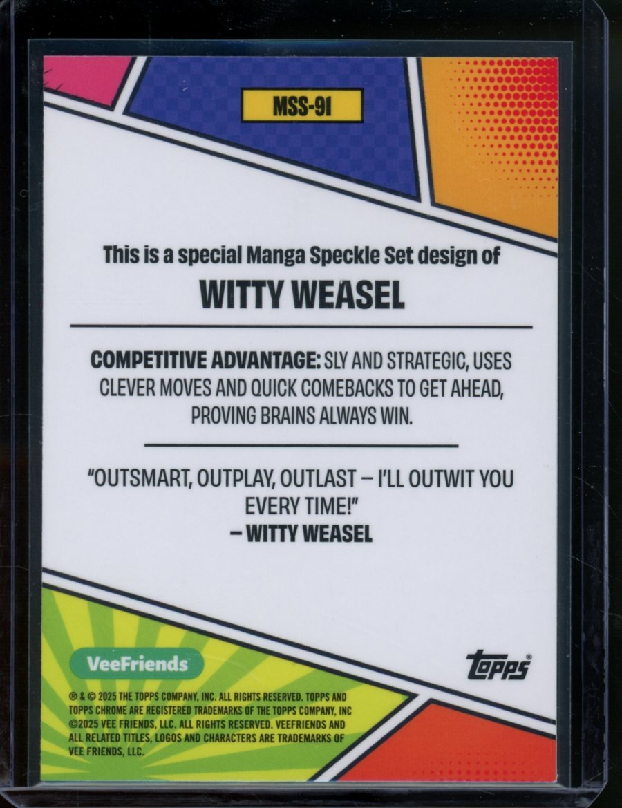 2025 Topps Chrome VeeFriends Witty Weasel Manga Speckle - Trading Card Market