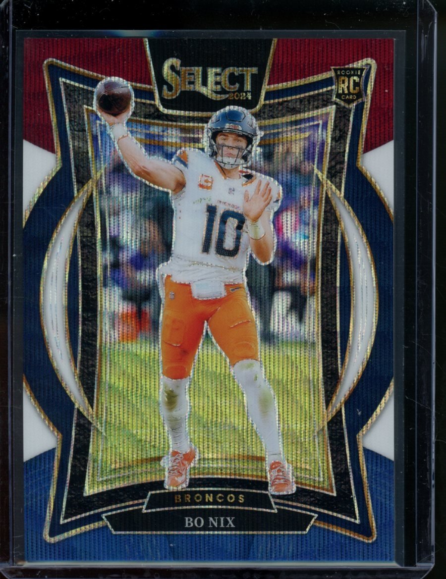 2024 Panini Select Bo Nix Rookie Red White Blue /299 Broncos