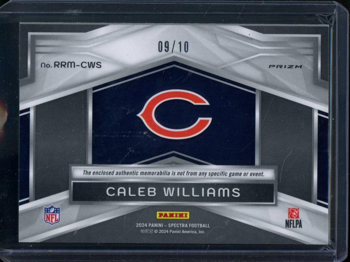 2024 Panini Spectra Caleb Williams Rising Rookie Dual Patch Orange Neon /10 Bears - Trading Card Market