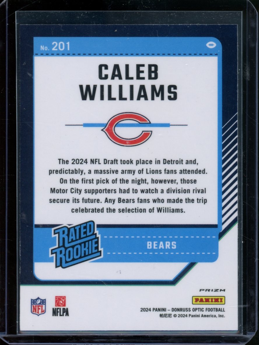 2024 Panini Donruss Optic Caleb Williams Rated Rookie Purple Shock Bears - Trading Card Market