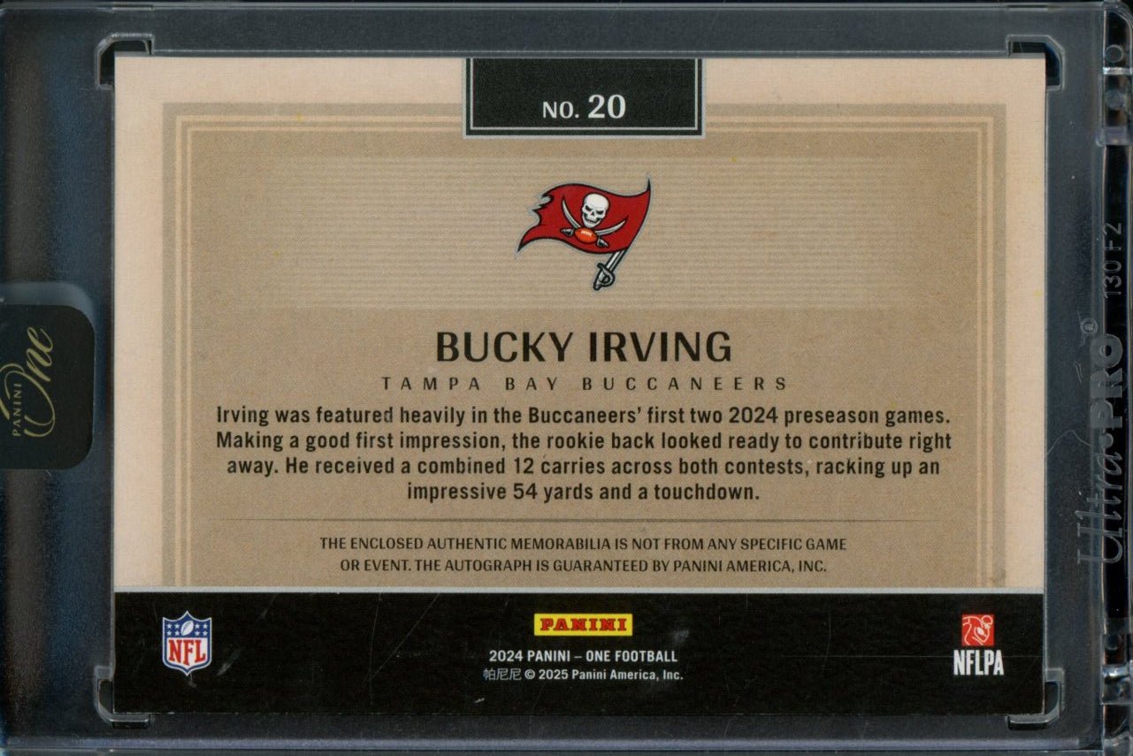 2024 Panini One Bucky Irving Rookie Patch Auto Gold /10 Buccaneers - Trading Card Market
