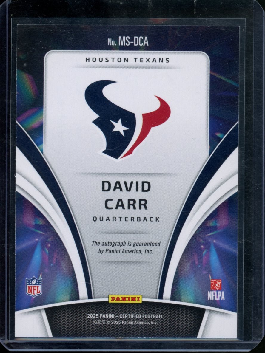 2025 Panini Certified David Carr Mirrors Auto /99 Texans - Trading Card Market