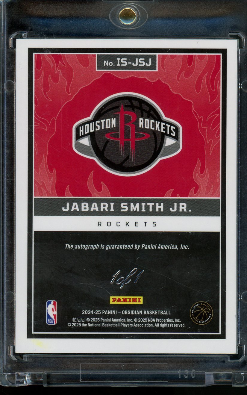 2025 Panini Obsidian Jabari Smith Jr. Ignited Black Autograph 1/1 Rockets - Trading Card Market