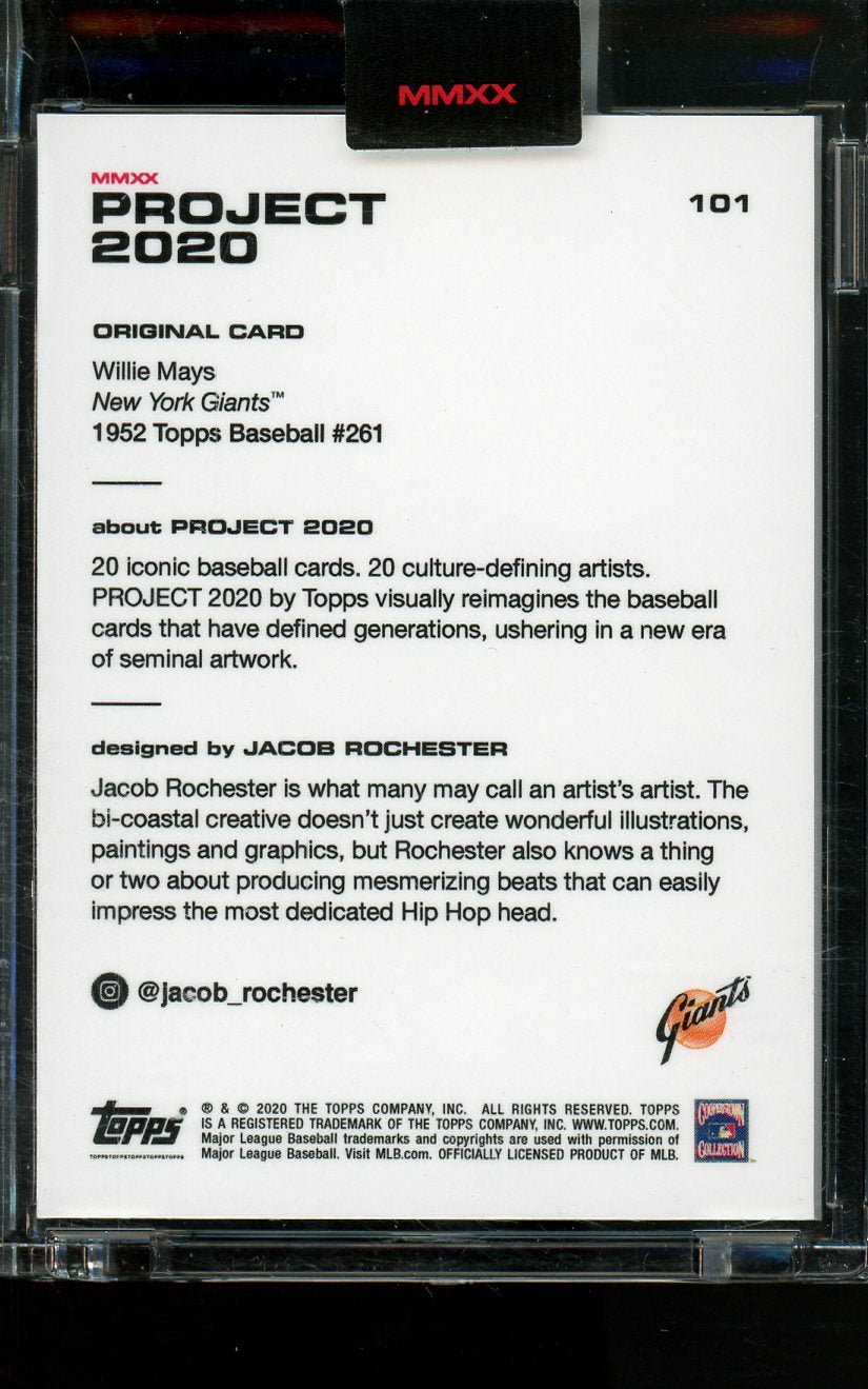 2020 Topps Project 2020 Willie Mays Jacob Rochester 101 Giants - Trading Card Market