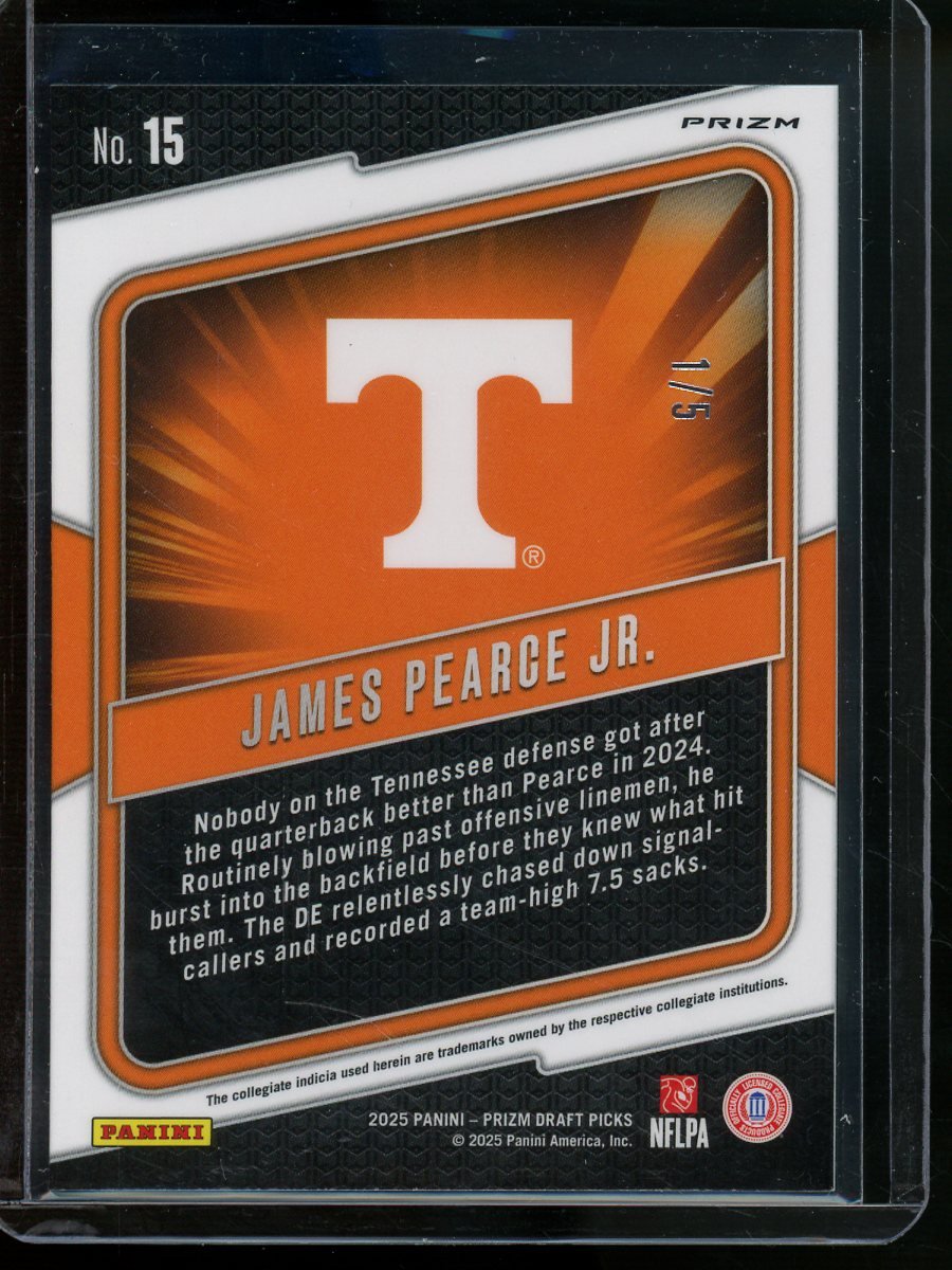 2025 Panini Prizm Draft Picks James Pearce Jr. Hype Rookie /5 Tennessee - Trading Card Market