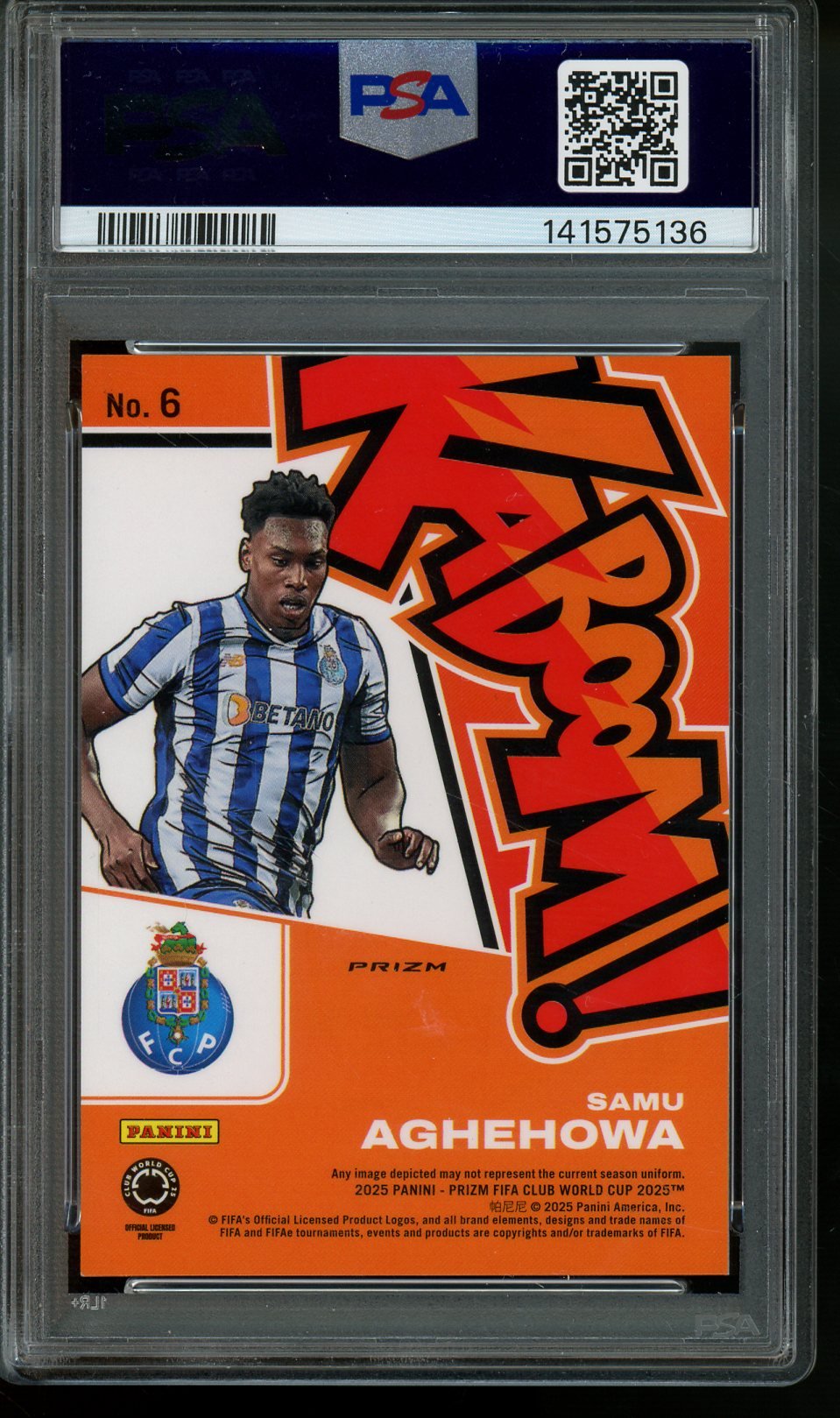 2025 Panini Prizm World Cup Samu Aghehowa Kaboom Case Hit PSA 9 FC Porto - Trading Card Market