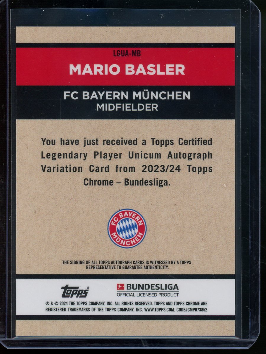 2024 Topps Chrome Mario Basler Refractor Autograph FC Bayern - Trading Card Market