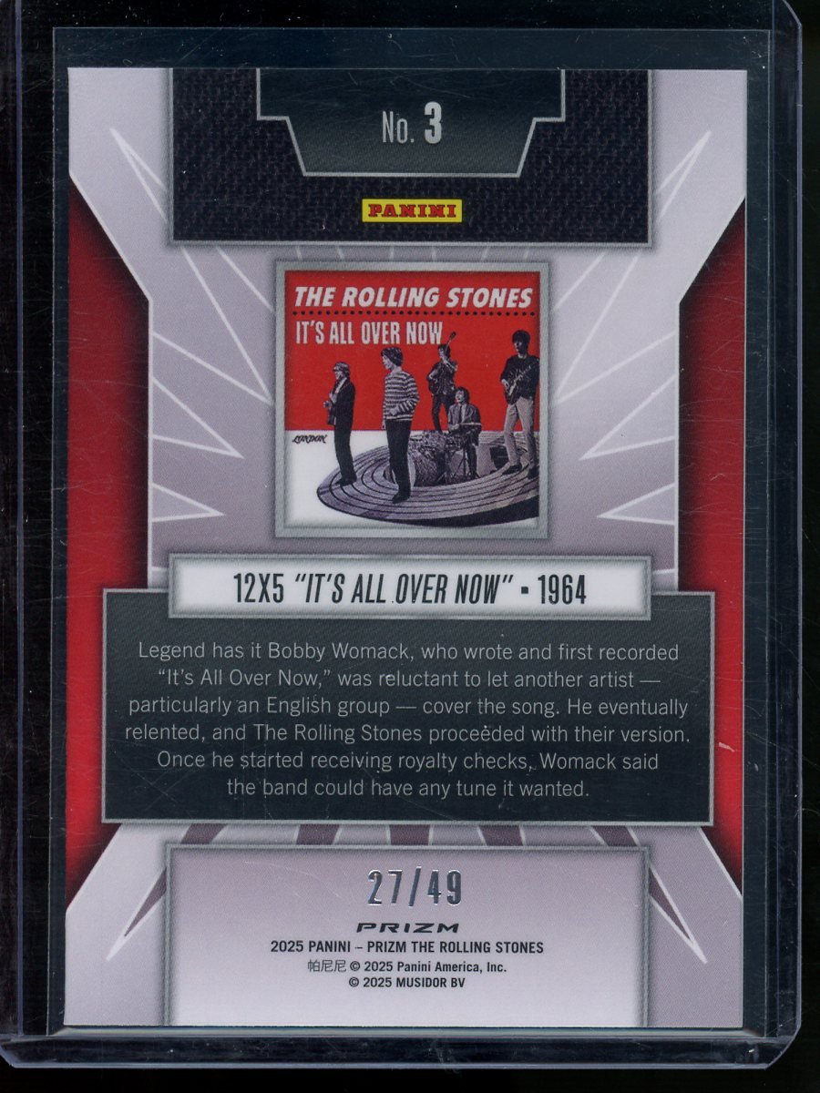 2025 Panini Prizm Rolling Stones / It's All Over Now Tie Dye /49 - Trading Card Market