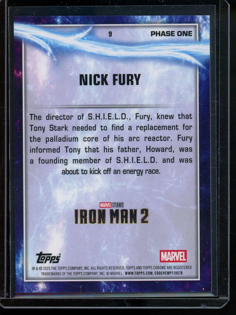 2025 Topps Chrome Marvel Nick Fury Orange Refractor /25 Iron Man 2 - Trading Card Market