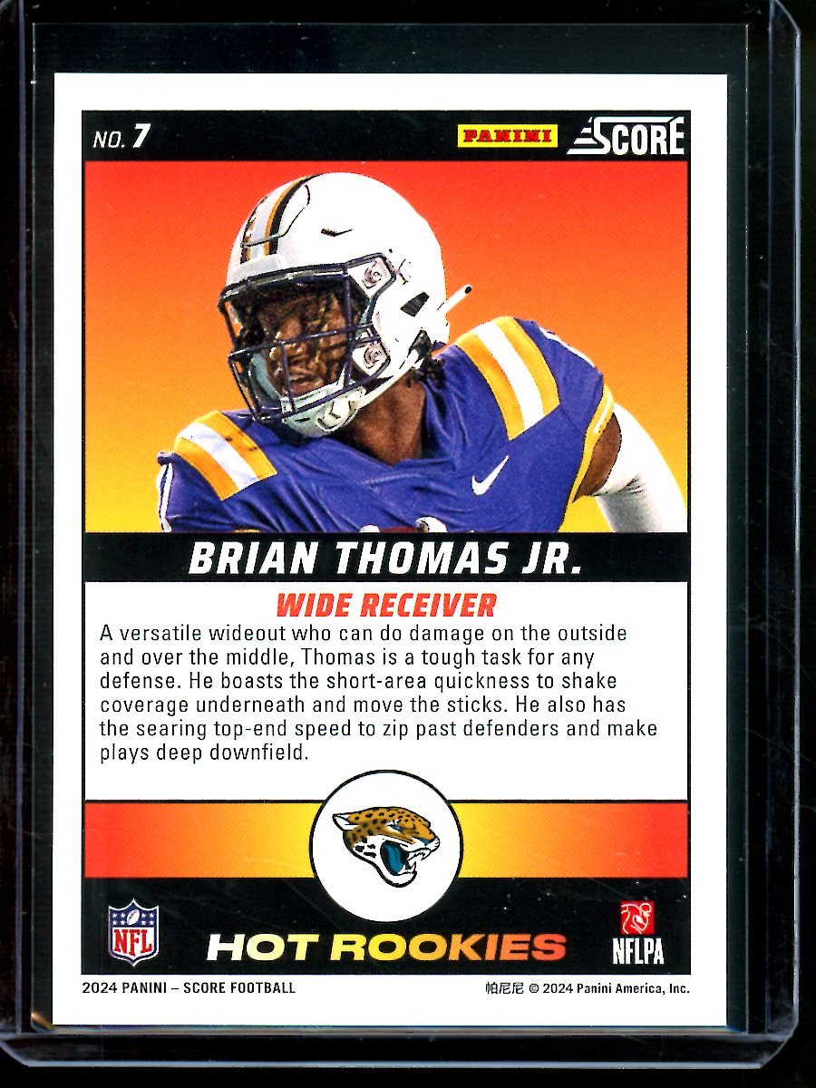 2024 Panini Score Brian Thomas Jr. Hot Rookies /50 Gold Zone Jaguars - Trading Card Market