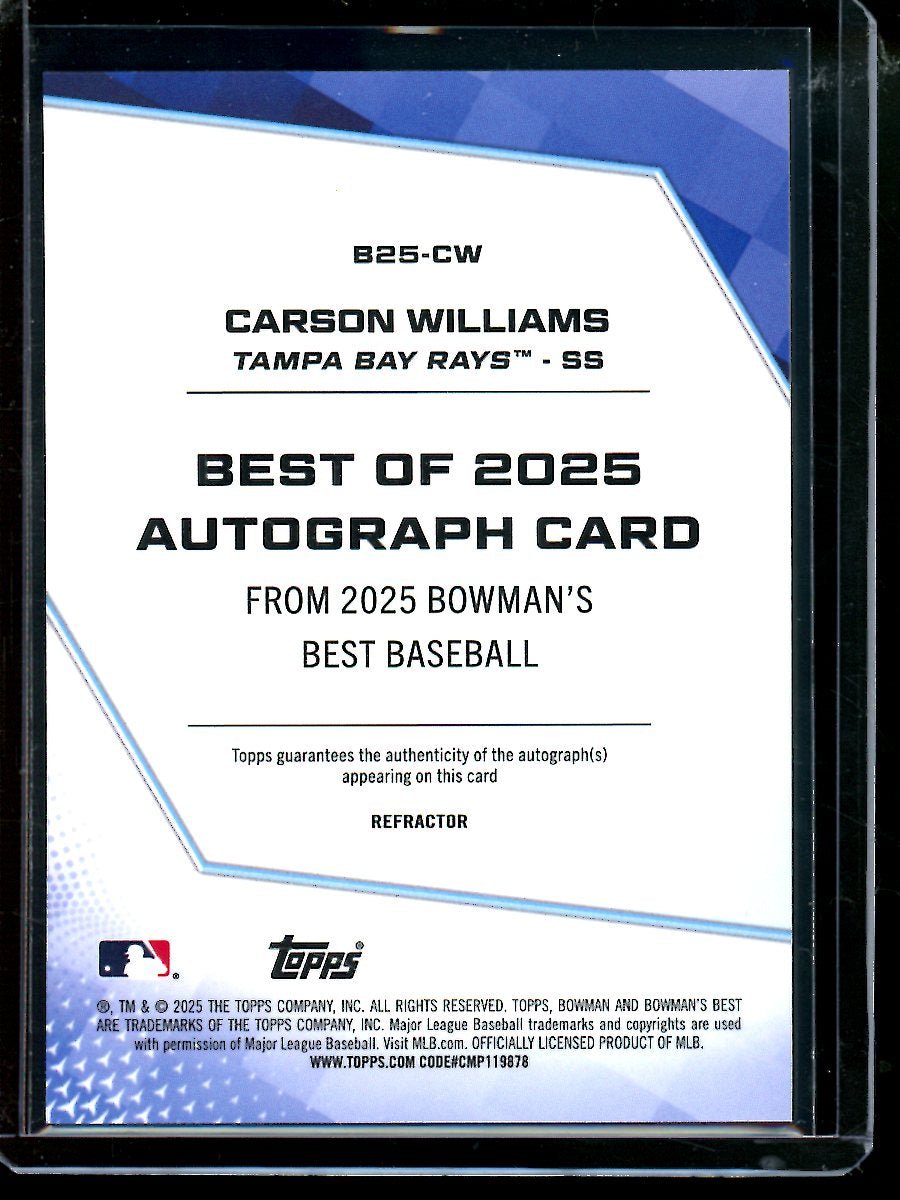 2025 Bowmans Best Carson Williams Refractor Autograph Rays - Trading Card Market