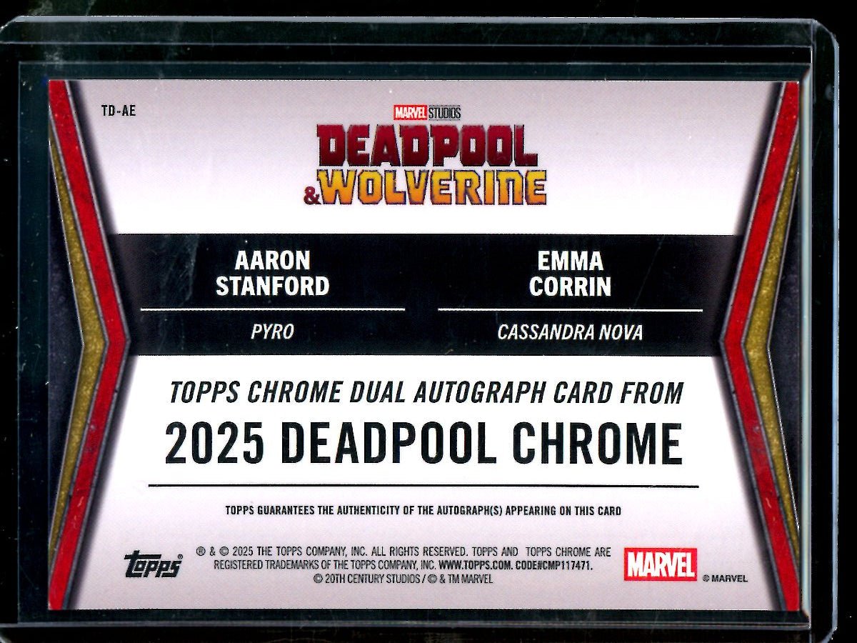 2025 Topps Deadpool and Wolverine Pyro / Cassandra Nova Dual Orange Autograph /25 Deadpool - Trading Card Market