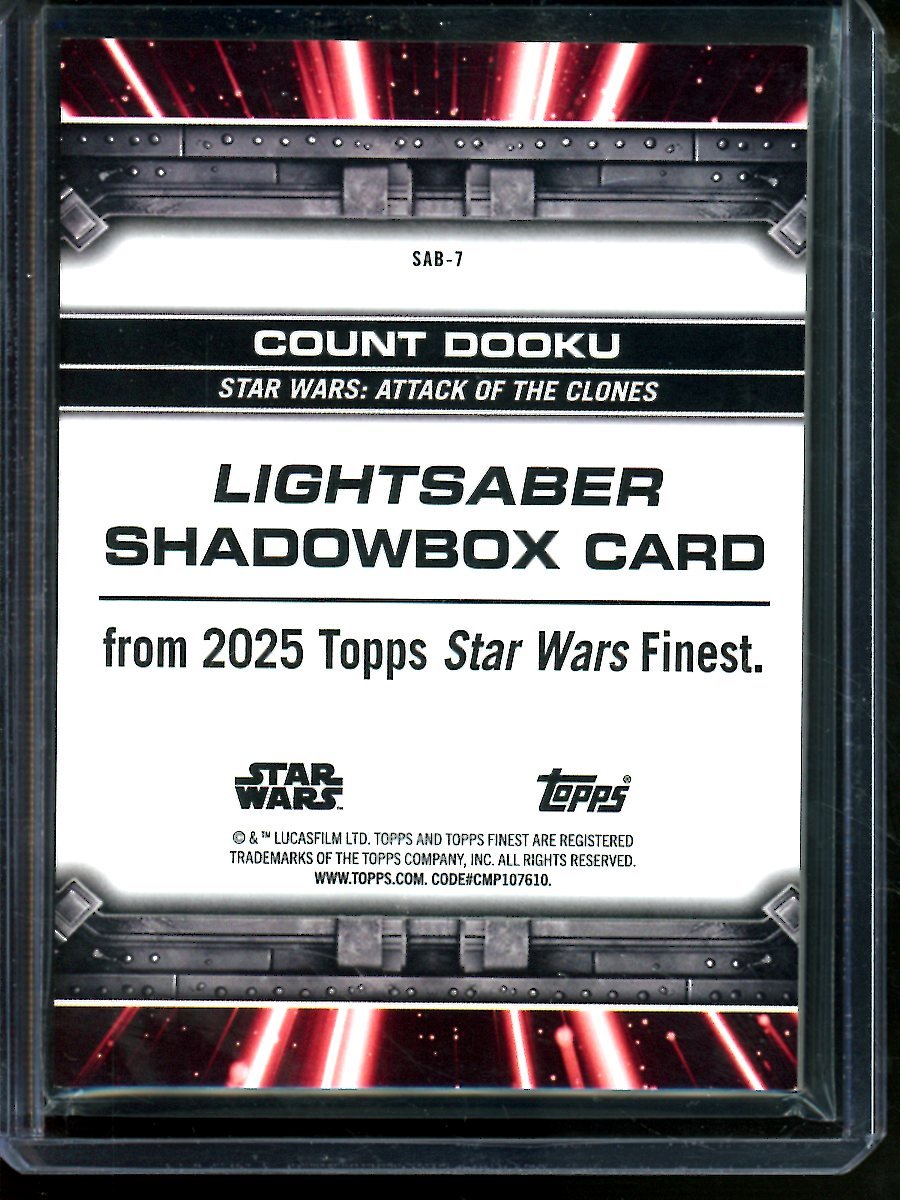 2025 Topps Finest Count Dooku Lightsaber Shadowbox Card /50 - Trading Card Market