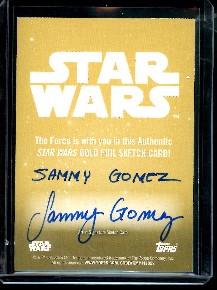 2026 Topps Smugglers Outpost Han Solo Gold Foil Sketch Card Sammy Gomez - Trading Card Market