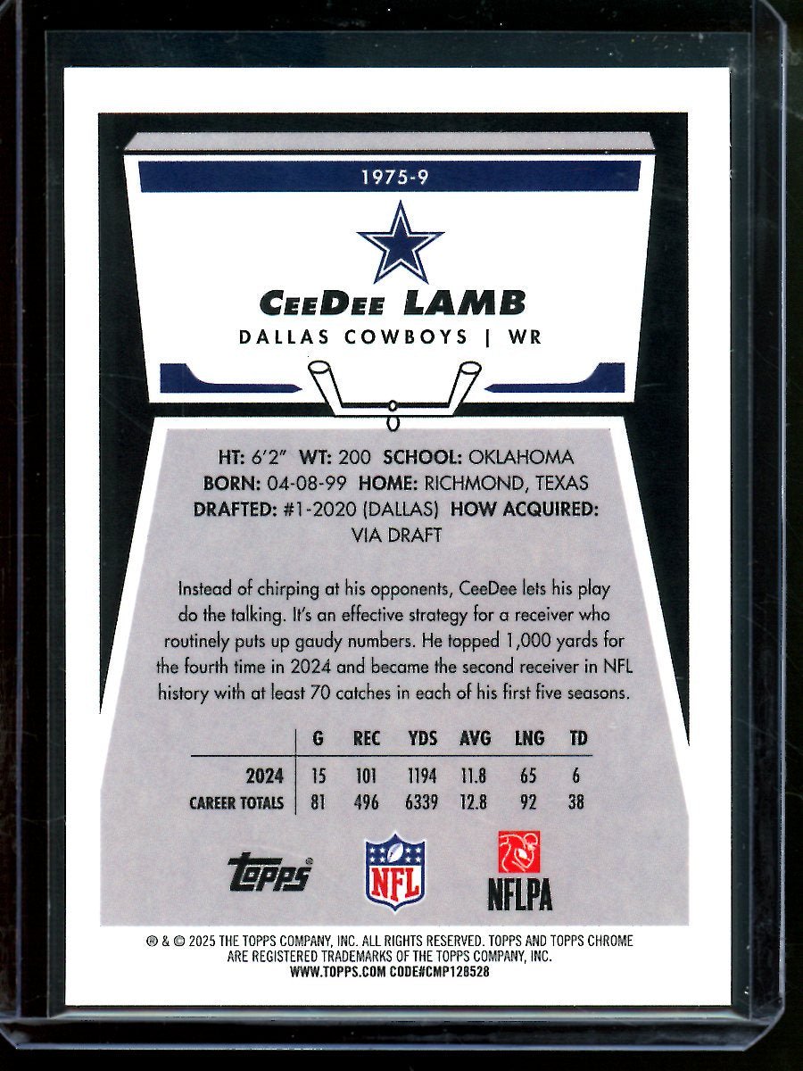 2025 Topps Chrome CeeDee Lamb 1975 Red Refractor /5 Cowboys - Trading Card Market
