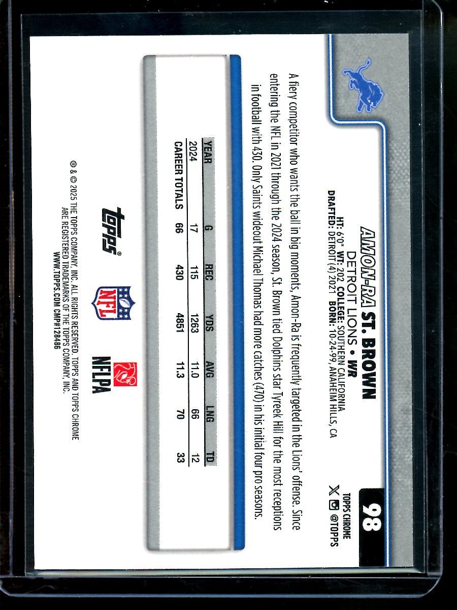 2025 Topps Chrome Amon - Ra St. Brown Image Variation Refractor Lions - Trading Card Market