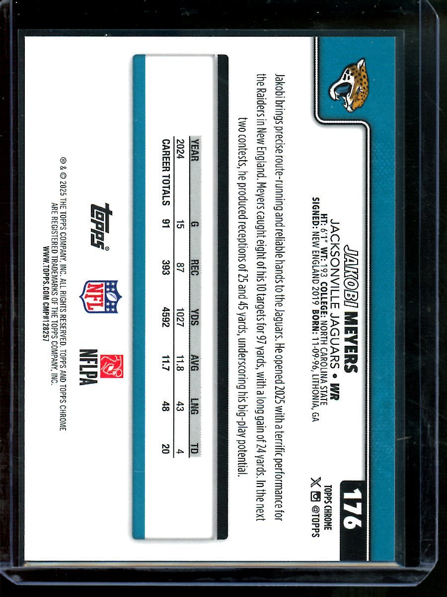 2025 Topps Chrome Jakobi Meyers Orange Refractor /25 Jaguars - Trading Card Market
