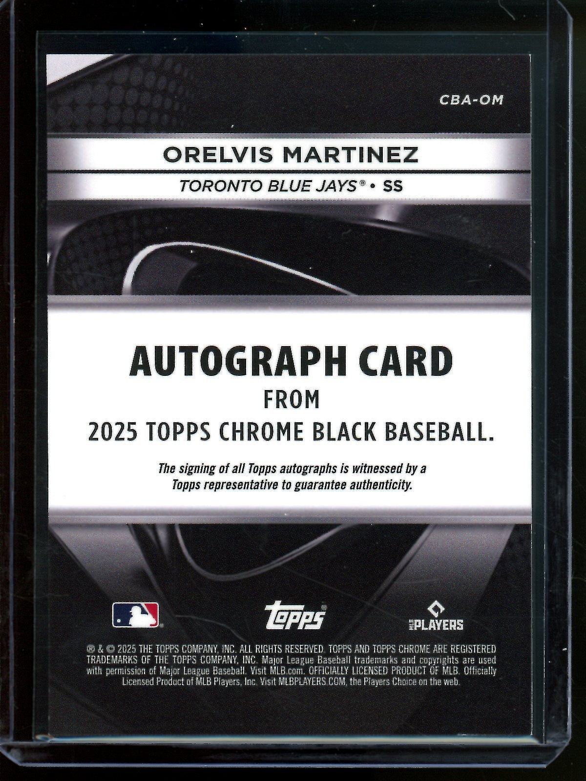2025 Topps Black Orelvis Martinez Gold Rookie Autograph /50 Blue Jays - Trading Card Market