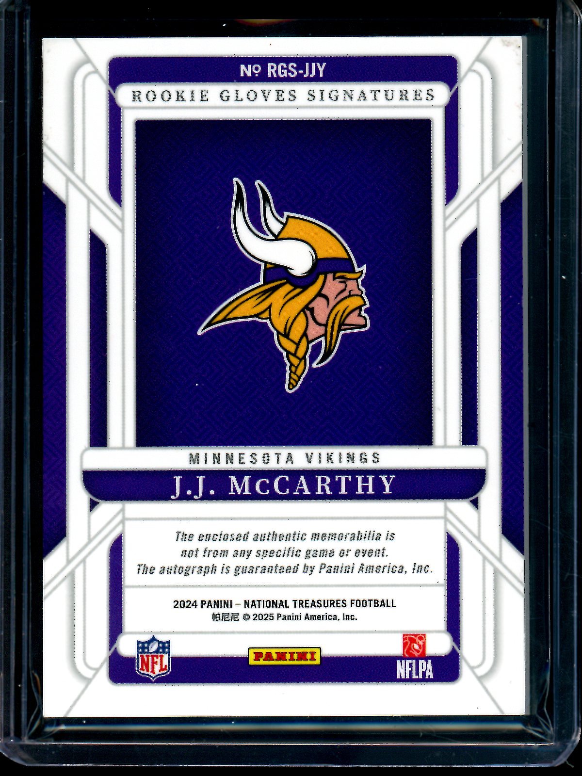 2024 Panini National Treasures JJ McCarthy Rookie Glove Signatures /25 Vikings - Trading Card Market