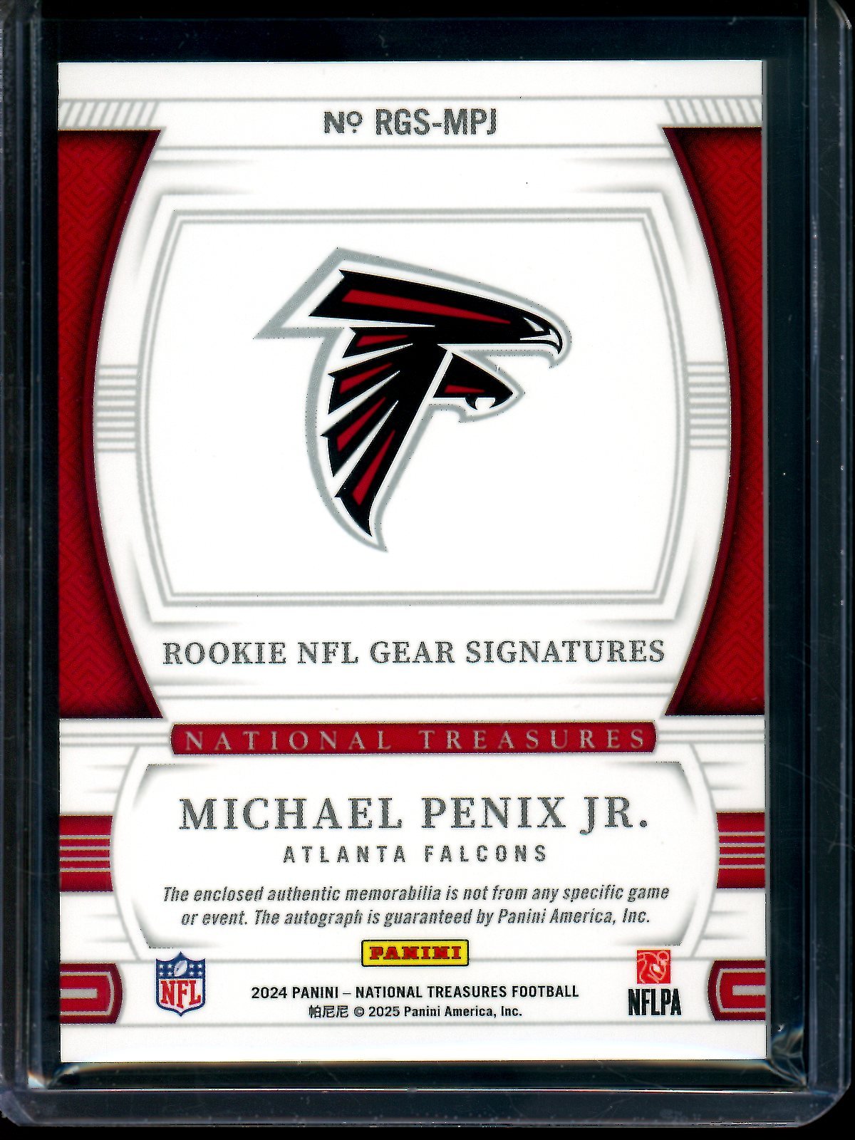 2024 Panini National Treasures Michael Penix Jr Rookie NFL Gear Signatures /99 Falcons - Trading Card Market