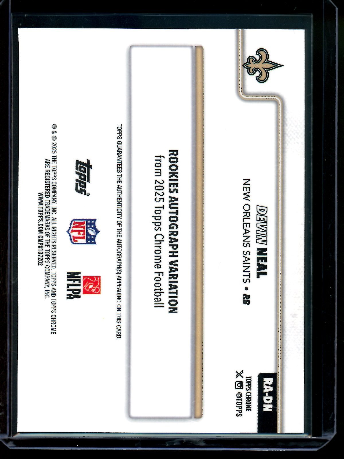 2025 Topps Chrome Devin Neal Green Geometric Autograph /99 Saints - Trading Card Market