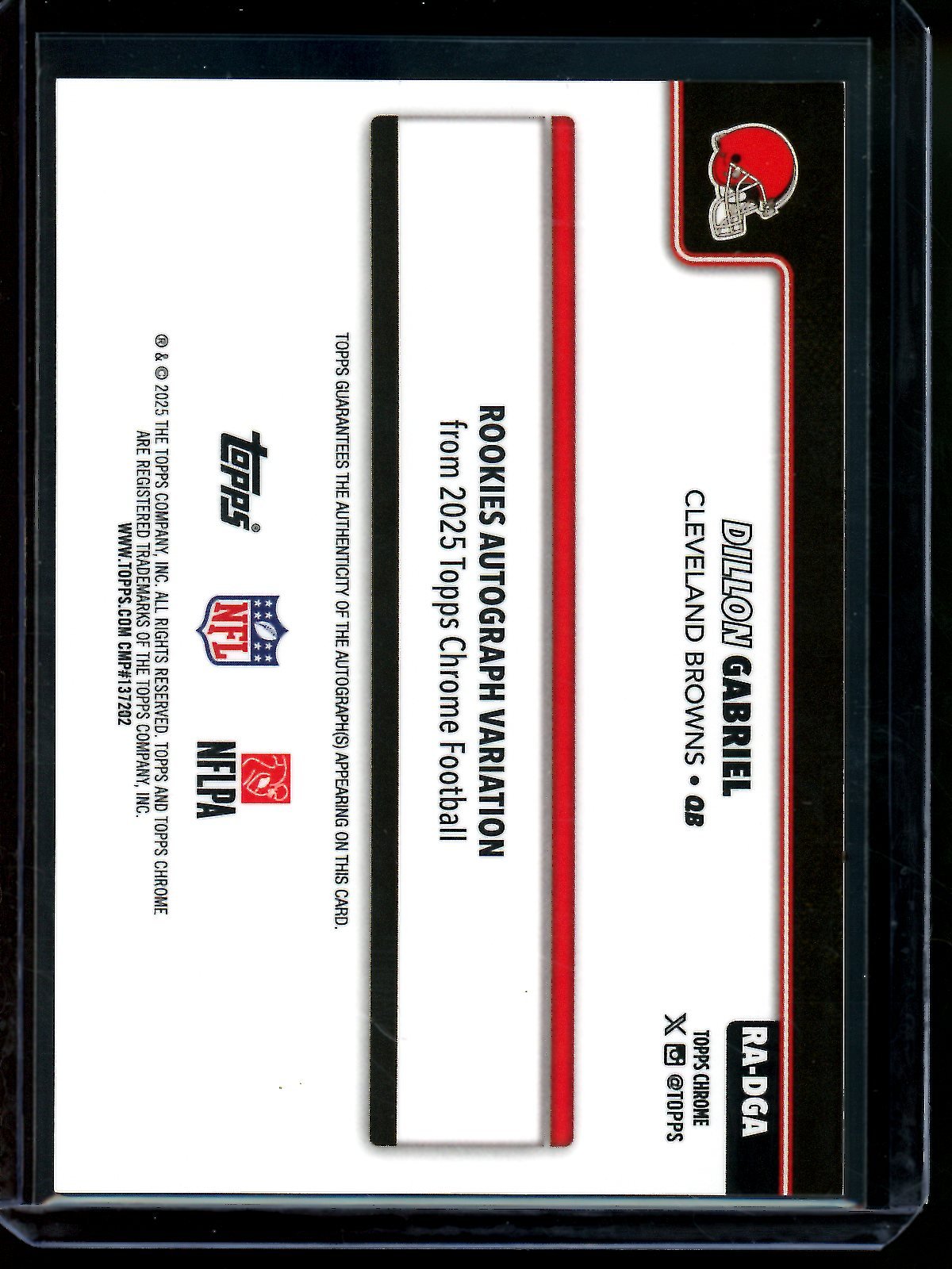 2025 Topps Chrome Dillon Gabriel Orange Lava Rookie Autograph /25 Browns - Trading Card Market