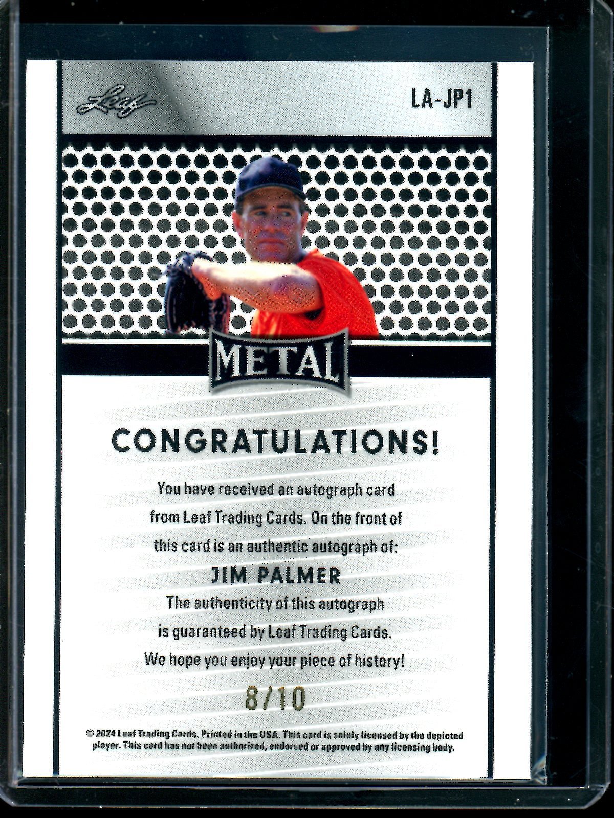 2024 Leaf Metal Jim Palmer Blue /10 LA - JP1 Orioles - Trading Card Market