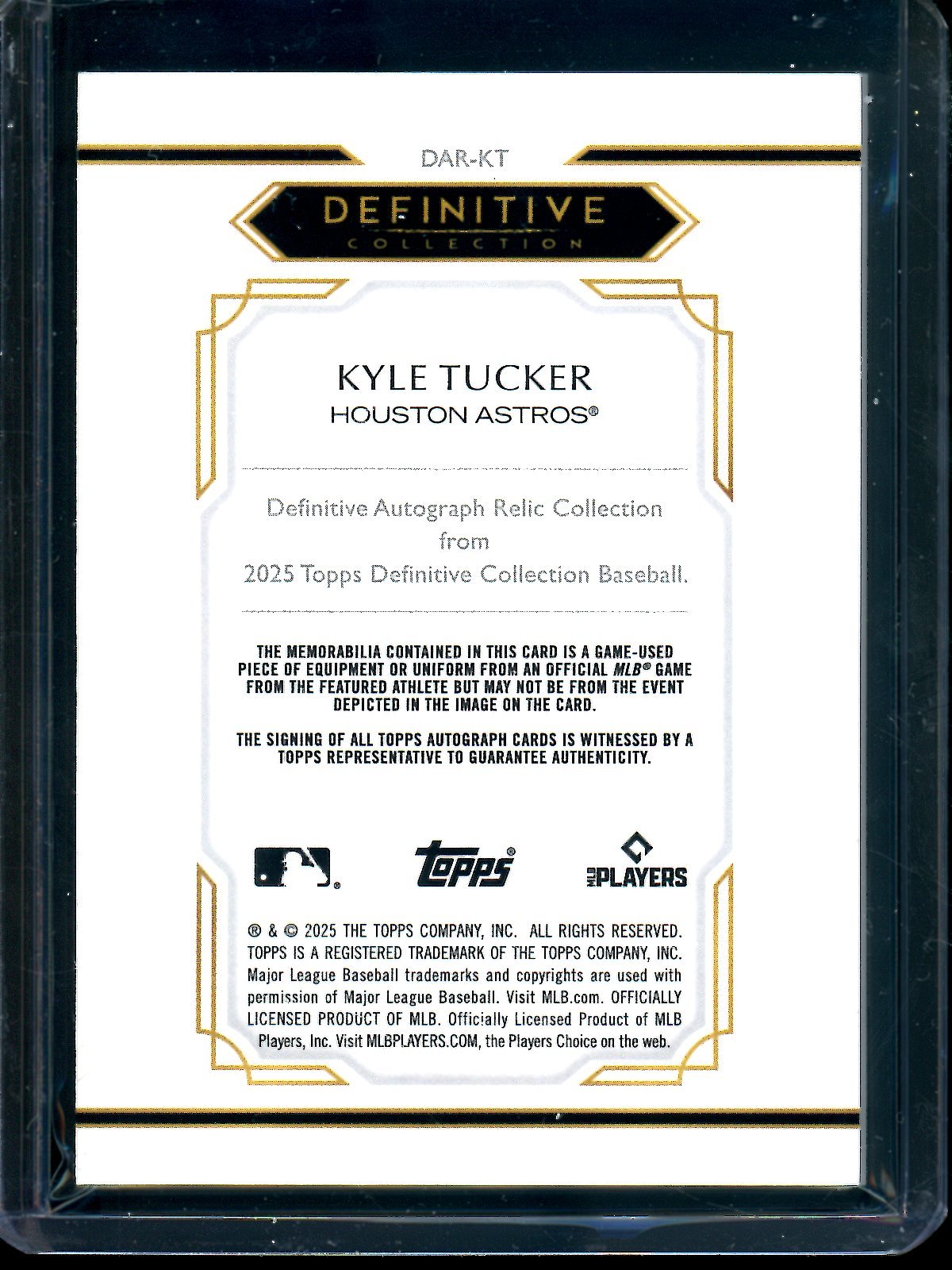 2025 Topps Definitive Kyle Tucker Patch Relic Autograph Red /5 Astros - Trading Card Market