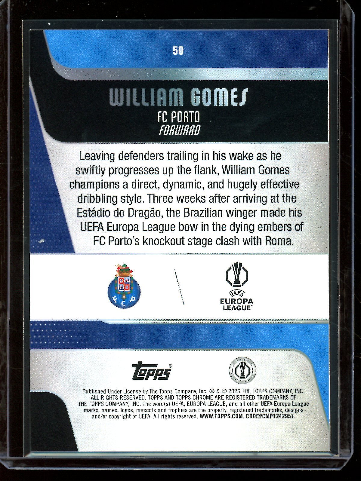 2026 Topps Chrome William Gomes Orange Refractor /25 FC Porto - Trading Card Market