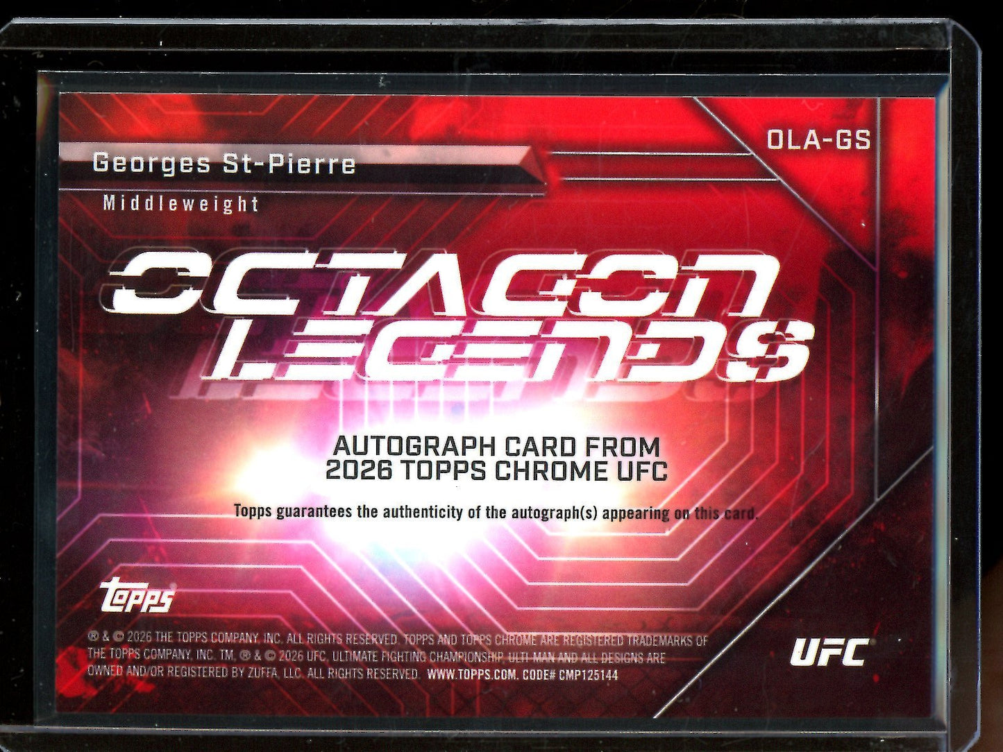 2026 Topps Chrome George St - Pierre Octagon Legends Red Refractor Autograph /5 - Trading Card Market
