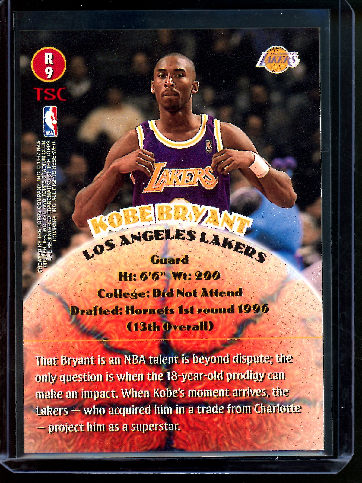 1997 Topps Stadium Club Kobe Bryant Rookies 2 Foil Lakers