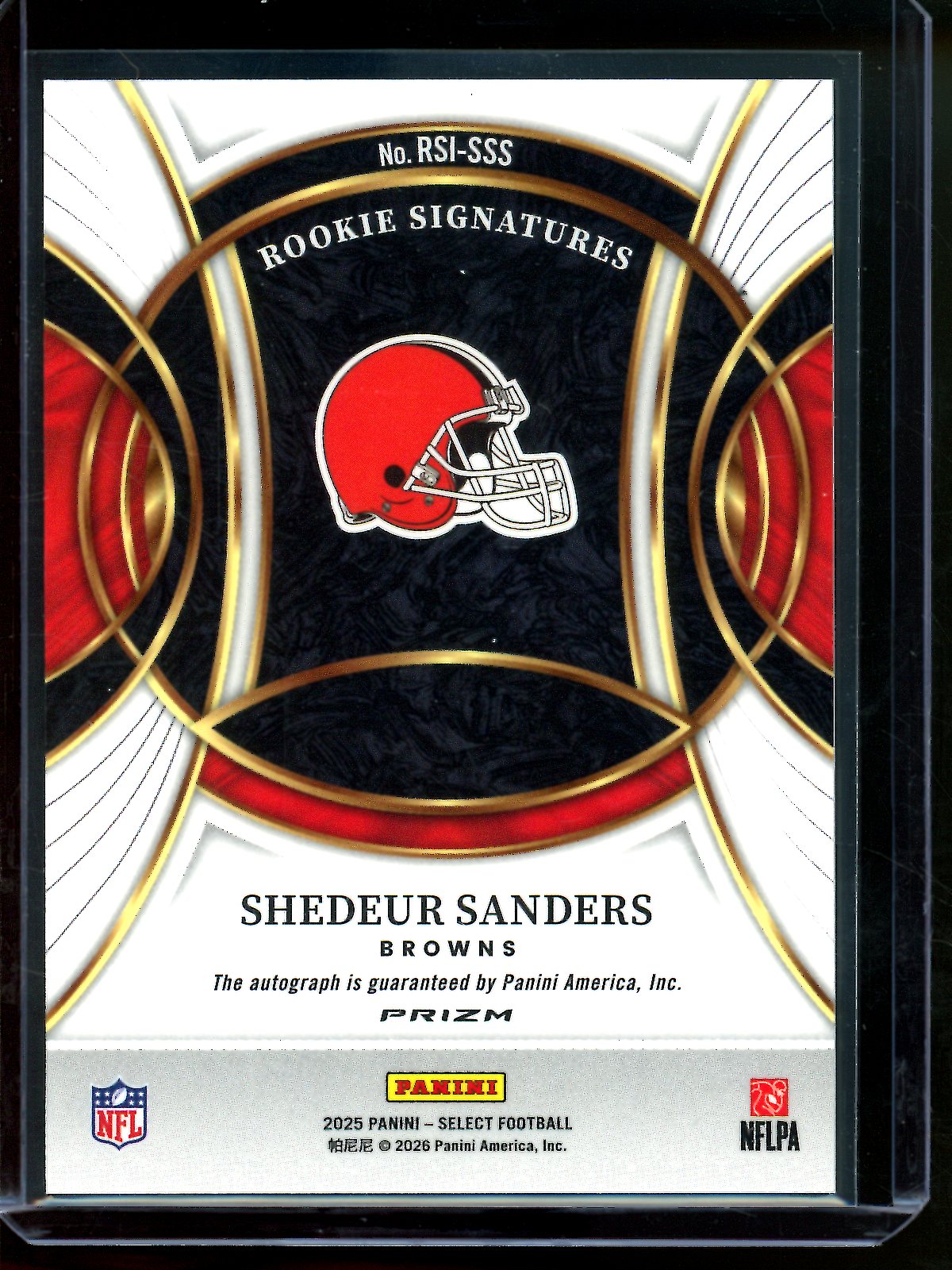 2025 Panini Select Shedeur Sanders Rookie Autograph Silver Ink Browns