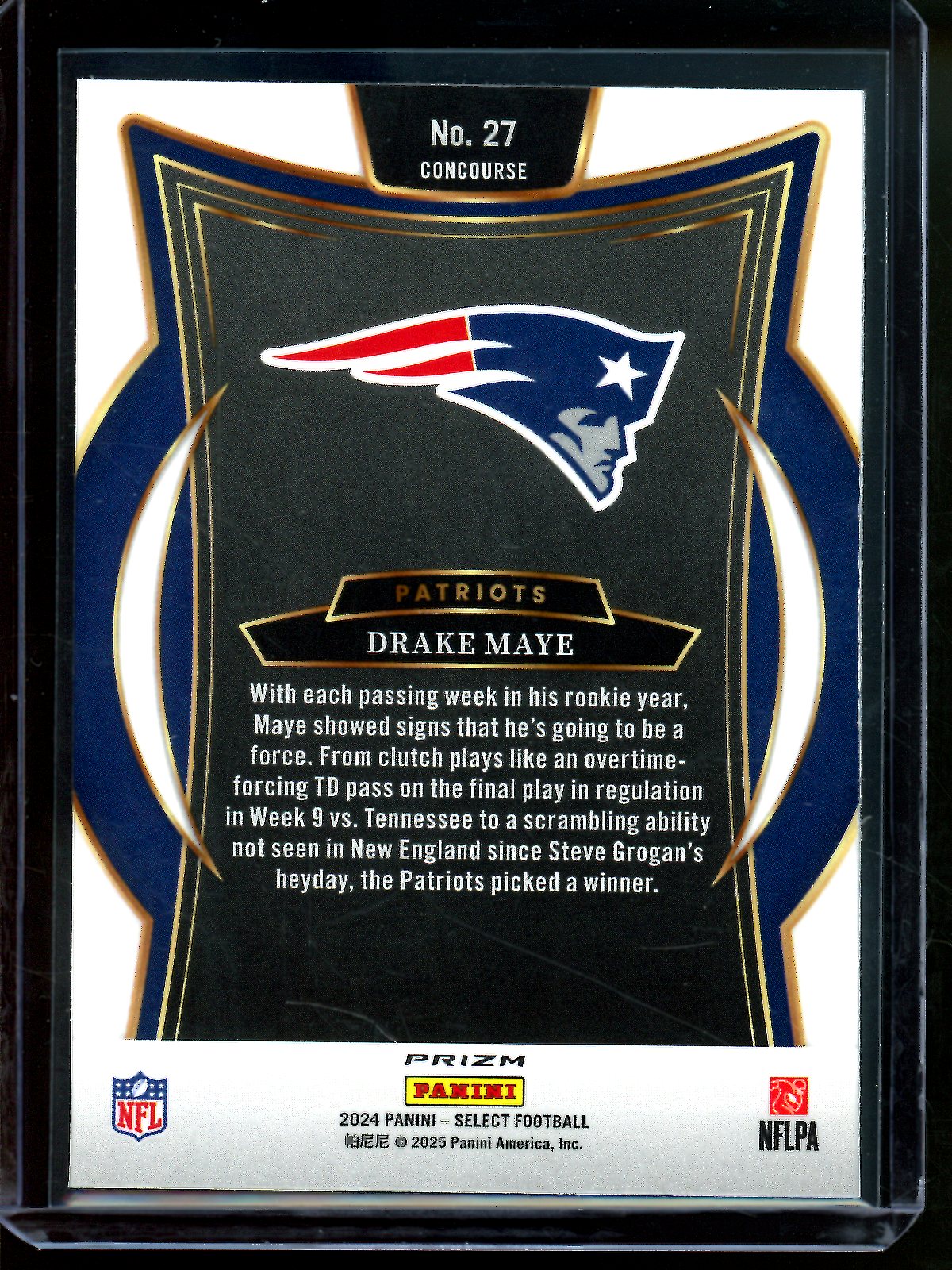 2024 Panini Select Drake Maye Green and Black Shock Rookie Patriots