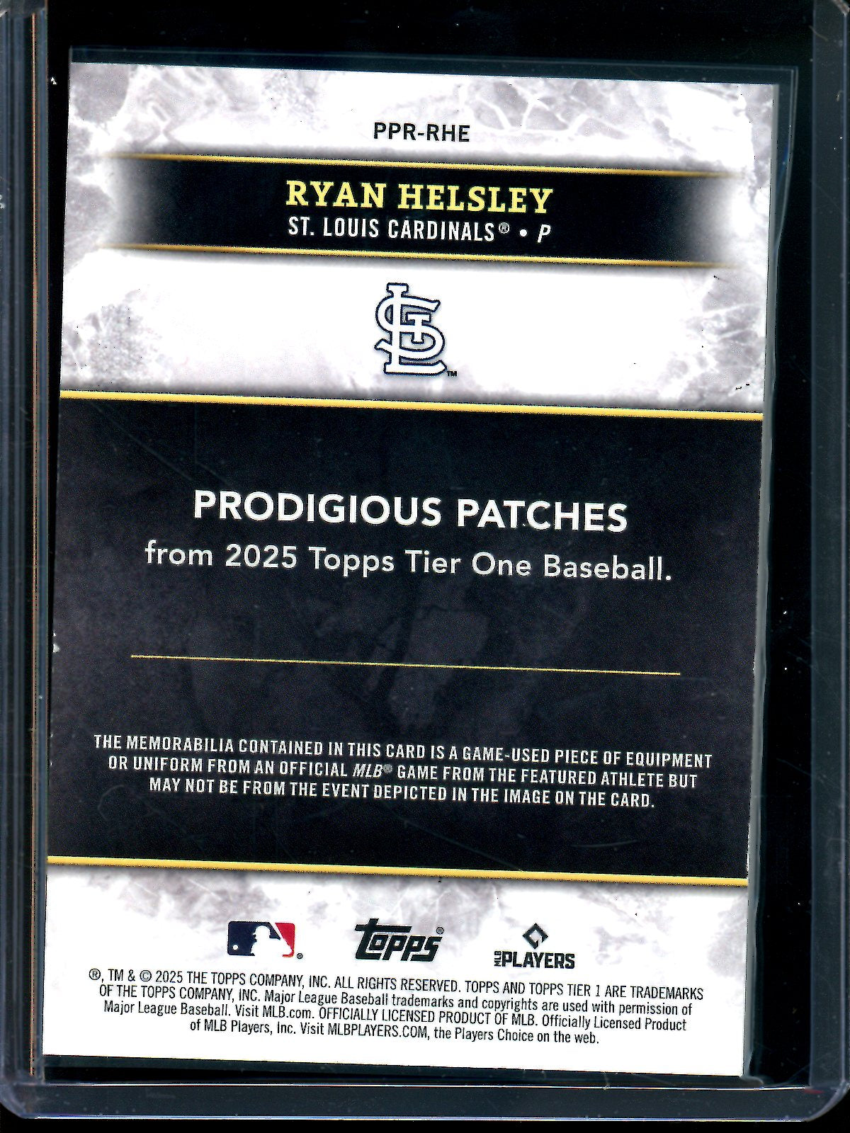 2025 Topps Tier One Ryan Helsley Jumbo Relic /10 Cardinals