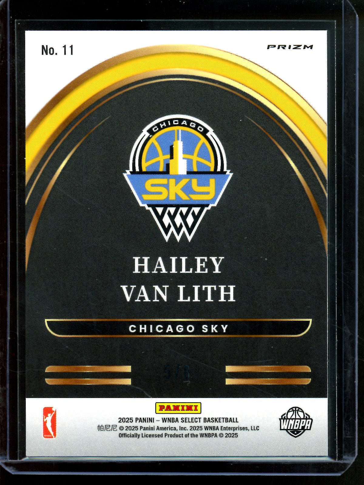 2025 Panini Select Hailey Van Lith Rookie Future /8 Sky