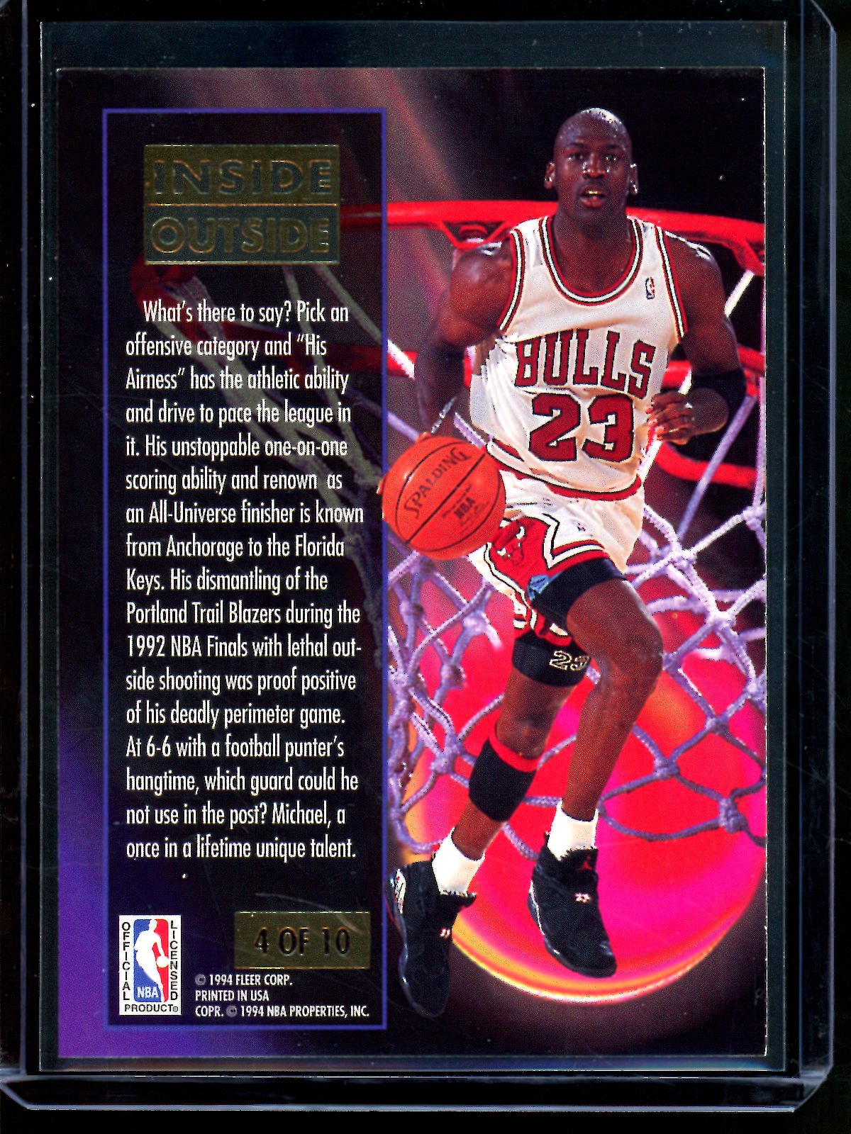 1994 Fleer Ultra Michael Jordan Inside Outisde Bulls