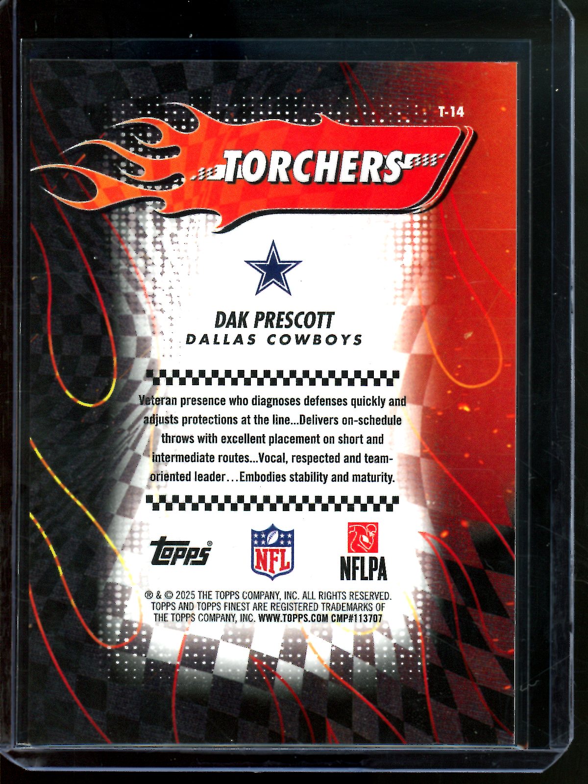 2025 Topps Finest Dak Prescott Gold Torchers /50 Cowboys