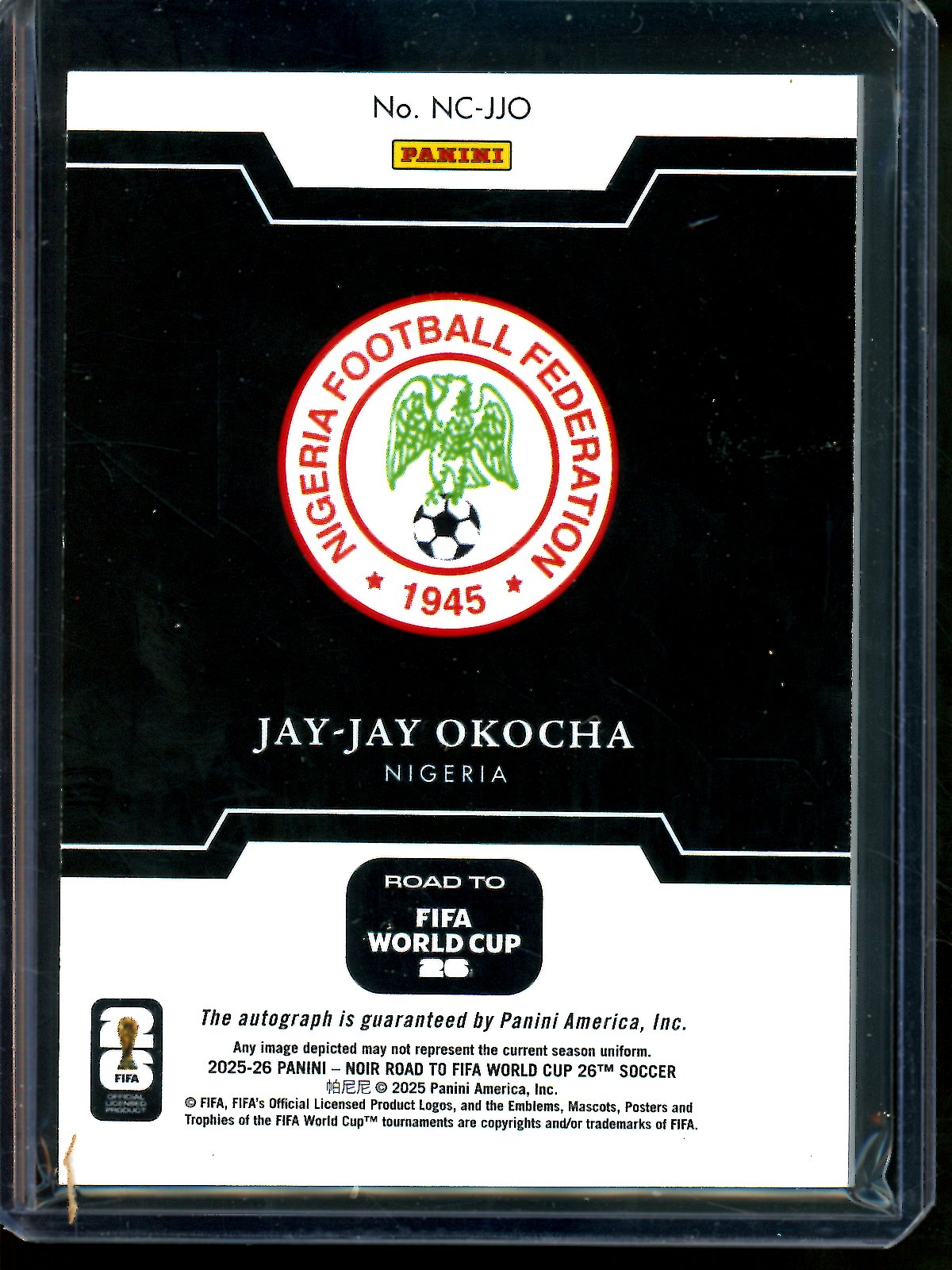 2025 Panini Noir Jay-Jay Okocha Autograph /49 Nigeria