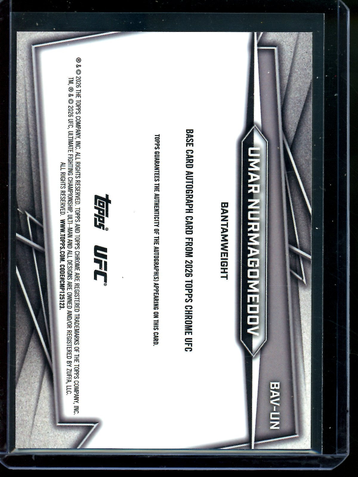 2026 Topps Chrome Umar Nurmagomedov Gold Geometric Autograph /50